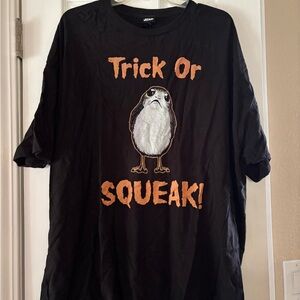 Star Wars Porg Black and Orange Trick or Squeak Tee